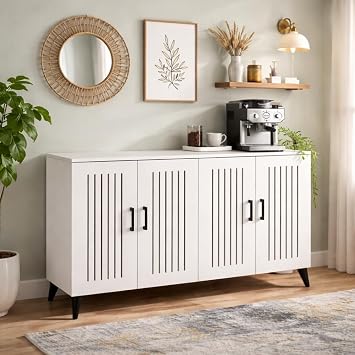 bangu Kahve Köşesi Dolabı Çok Amaçlı Dolap (Derinlik 47 cm) Raflı Mutfak Dolabı BKDM006 (BEYAZ, 120 CM)
