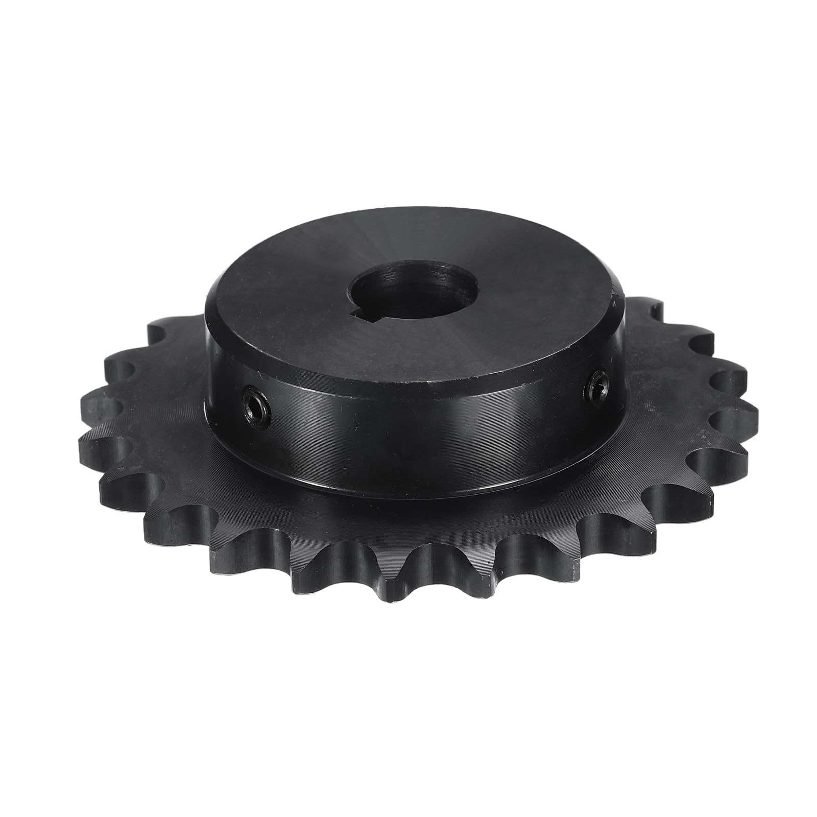 uxcell Pignone a rullo per catena #40, tipo B, foro da 3/4", 24 denti, pignone a catena a filo singolo, acciaio al carbonio, scanalatura con viti di fissaggio