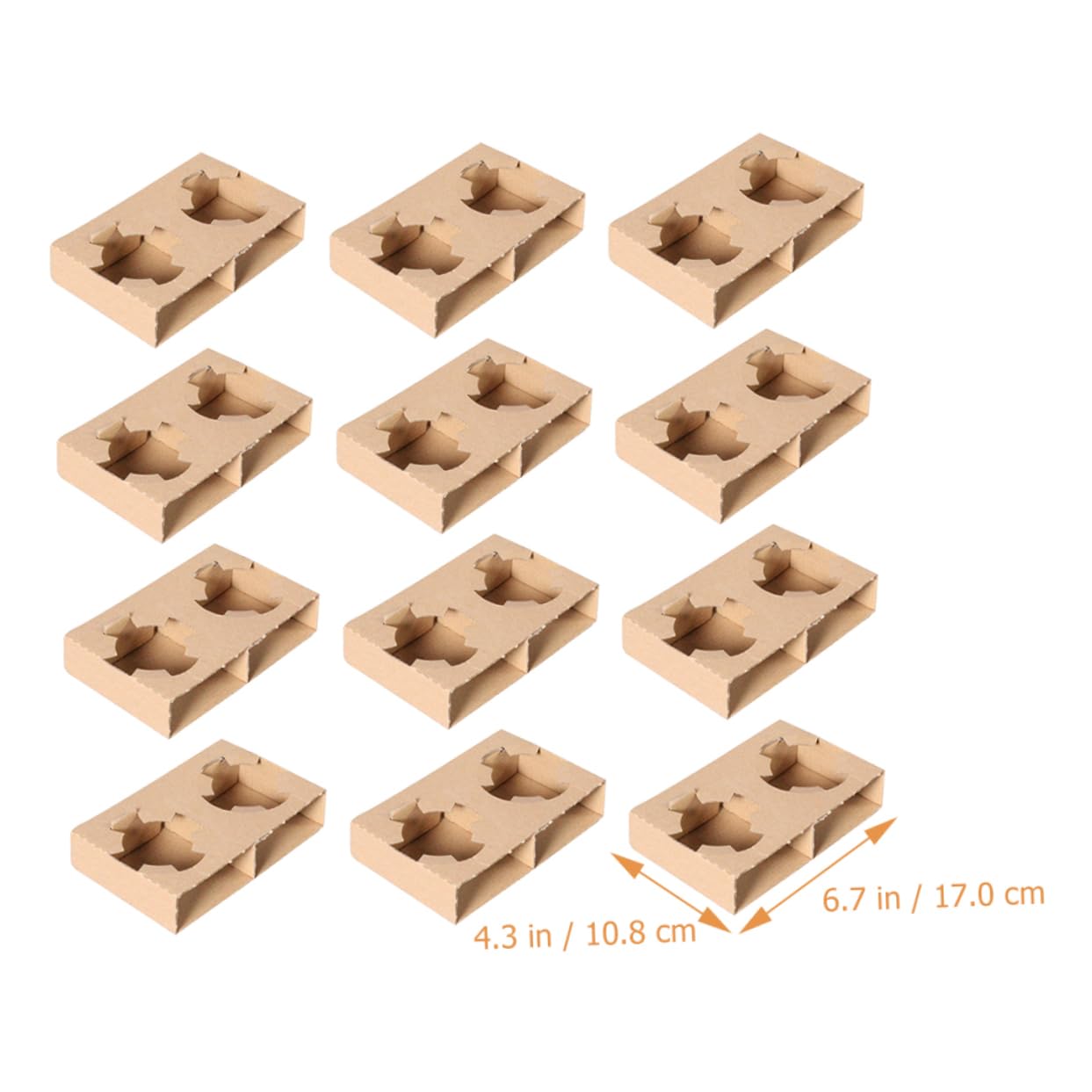 FELTECHELECTR 50pcs Corrugated Paper Drink Carrier Tray for Cups Takeout Beverage Holder for Tea and Smoothies Sturdy and Reliable