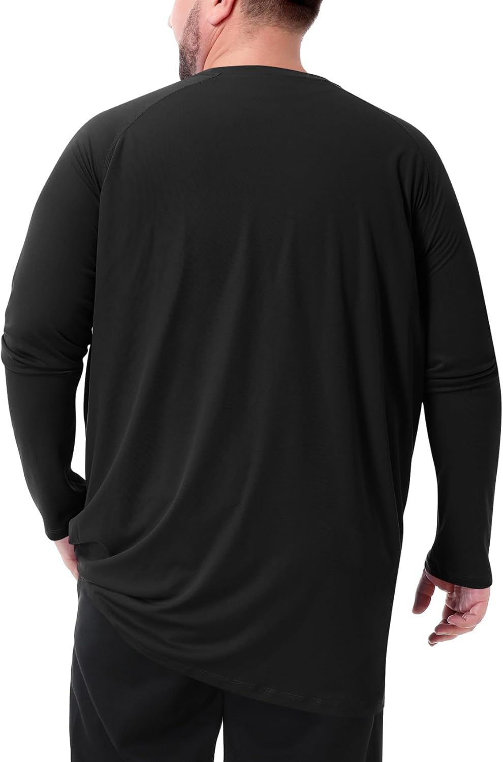 Mens Big and Tall Long Sleeve Swim Shirt Sun Protection UPF 50+ Rash Gard Quick Dry T-Shirt (2XL-8XL) - Image 3