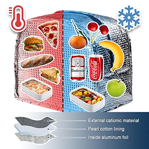 Woomada Insulated Lunch Bag For Women Men Reusable Waterproof Lunch Box Cooler Tote Bag With Pockets For Office Work, Picnic,Travel (Navy Blue) #TOP4