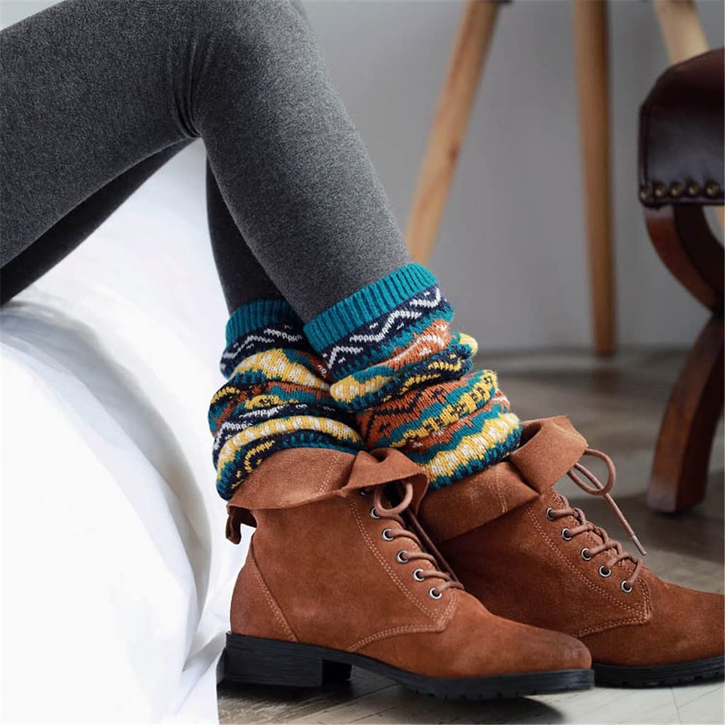 ACiyD Jambières Hiver Femmes Casual Tricot Doux Crochet Genou Garniture Botte Jambières Legging Warmer (Couleur : D, Taille : 43cm) (F 43cm)