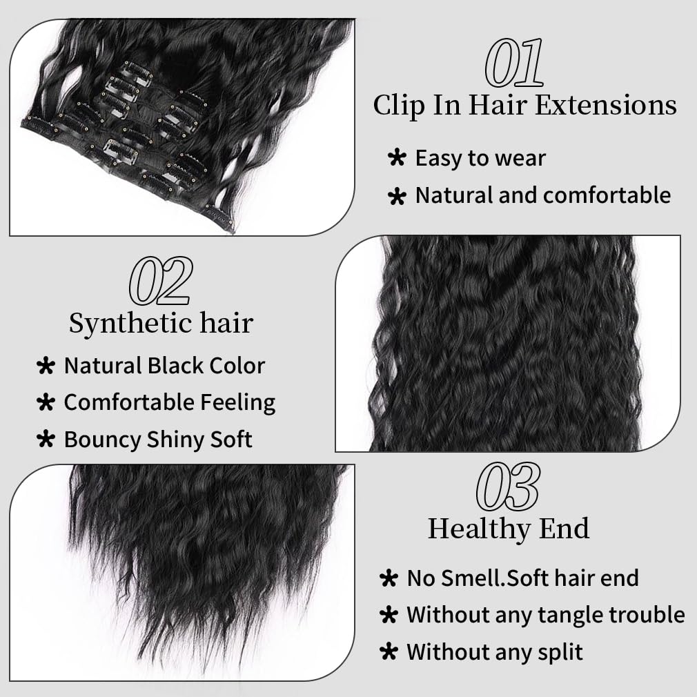 Amazon.com : 6PCS Clip in Hair Extensions 22 display picture 3