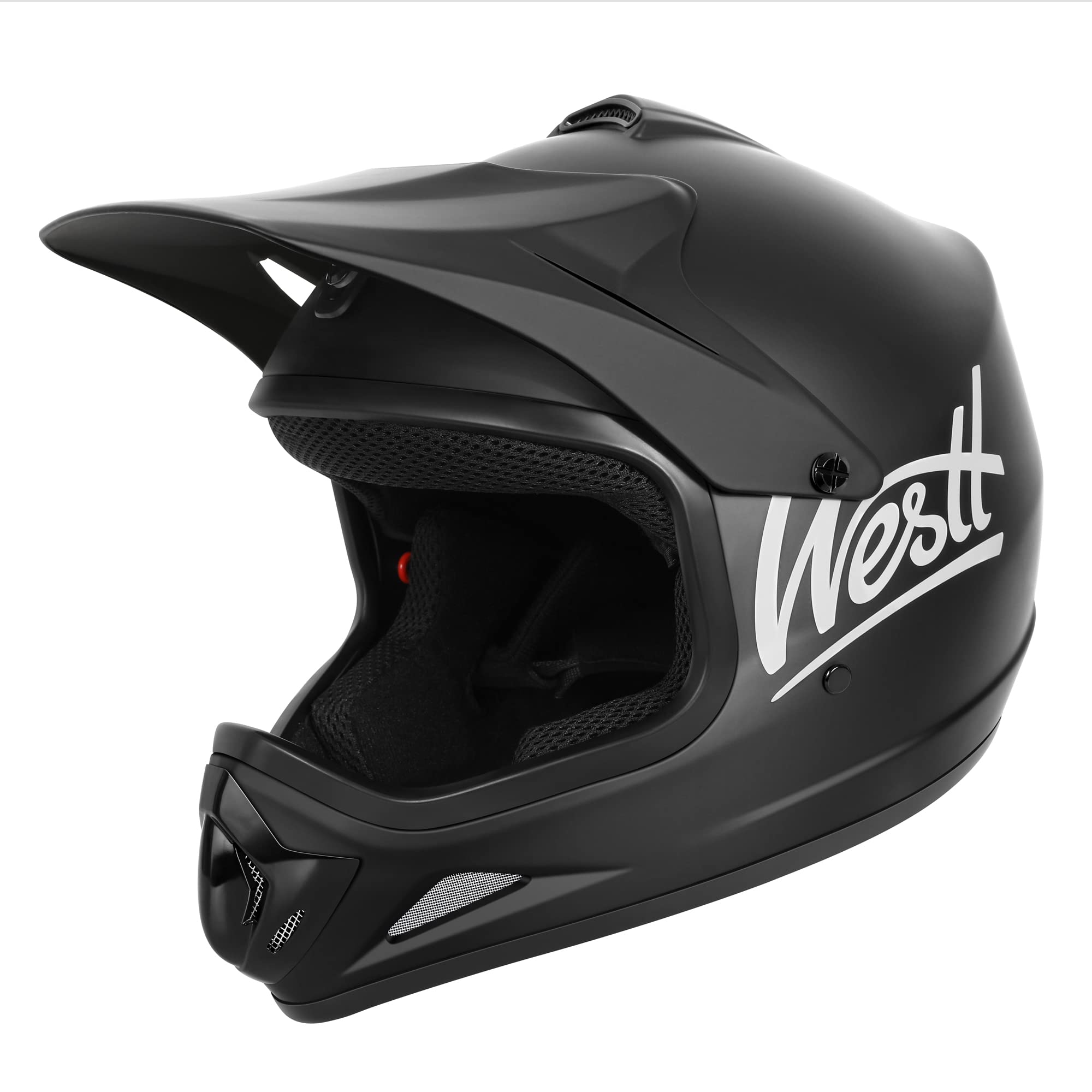 Westt Cross Kids Youth Children Motocross ATV Off-Road Dirt Bike Full Face Snowmobile Helmet, Size L (20.75-21.5 in), Black
