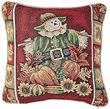 Fall Harvest Collection - Tapestry Scarecrow Pumpkins Autumn Leaves And Sunflowers Design- 18