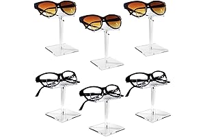 MOOCA 6 Pcs Acrylic Tier Eyeglasses Frame Stand, Sunglasses Rack Stand, Sunglasses...