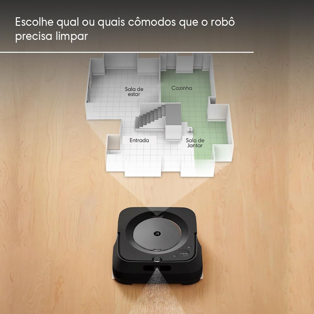 Robô Passa Pano Inteligente Bivolt Braava jet® m6 Graphite iRobot