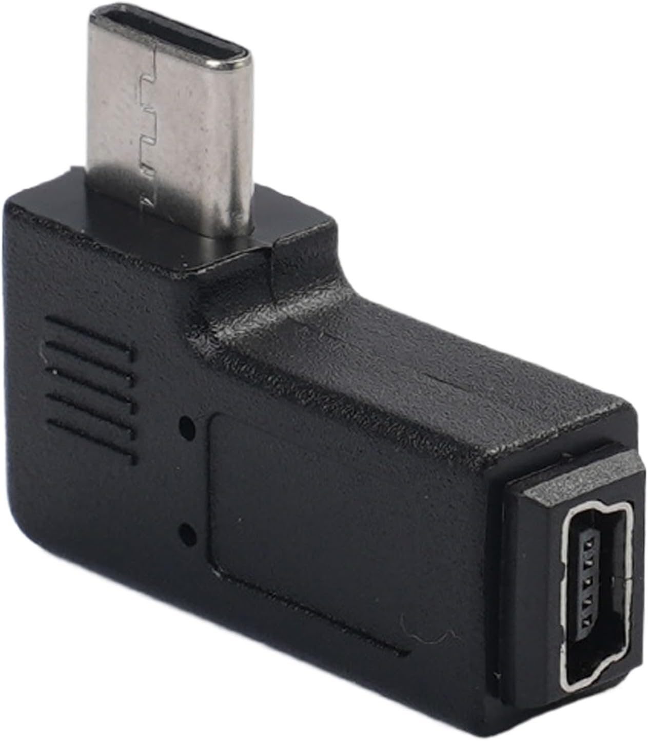 USB Type C Adapter | Right Angle Data Converter - 5 Pin Female USB Charging Connector for Laptop, Computer, Monitor, Mobile, Tablet, Camera, GPS