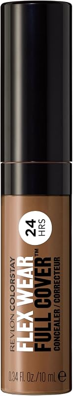 Corrector de cobertura completa Revlon ColorStay Flex Wear, 075 avellana, 0,34 onzas líquidas | Corrector de cobertura total que no se arruga con ácido hialurónico y vitamina E. Flexible y de larga duración.