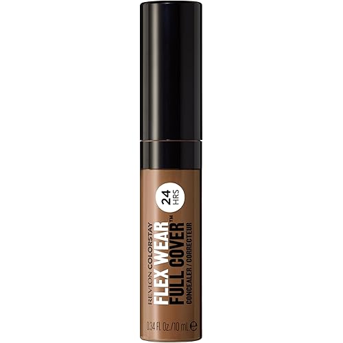Revlon ColorStay Flex Wear, Full Cover Non-Creasing Concealer, Infused with Hyaluronic Acid & Vitamin E, Flexible Longwear, 075 Hazelnut, 0.34 fl oz.