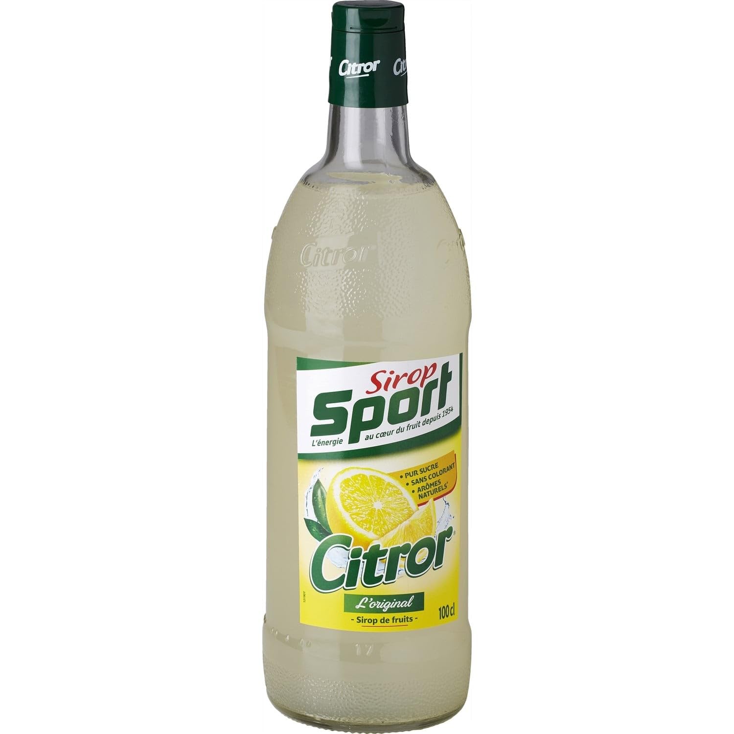 SIROP SPORT Sirop de Citron Pur Sucre Sans Colorant Arômes Naturels Bouteille Verre 1L L'Original depuis 1954 - Lot de 4