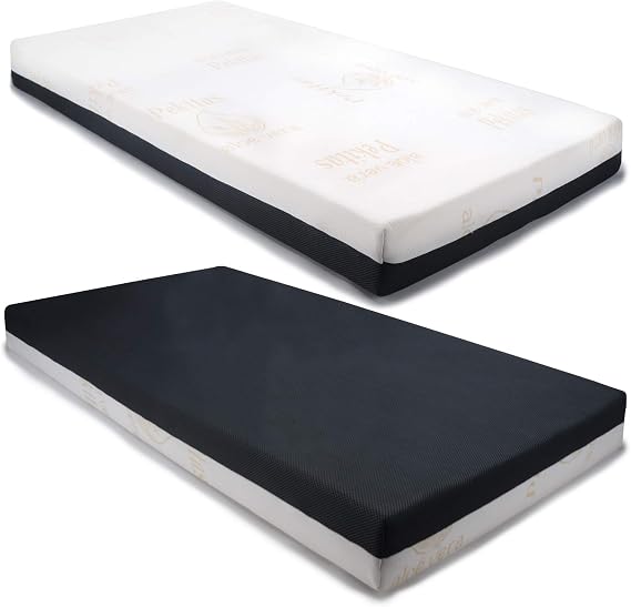 PEKITAS Matelas Hybride Évolutif Double Face Aloe Vera & Tissu 3D 60 x 120 cm (Épaisseur 10 cm)