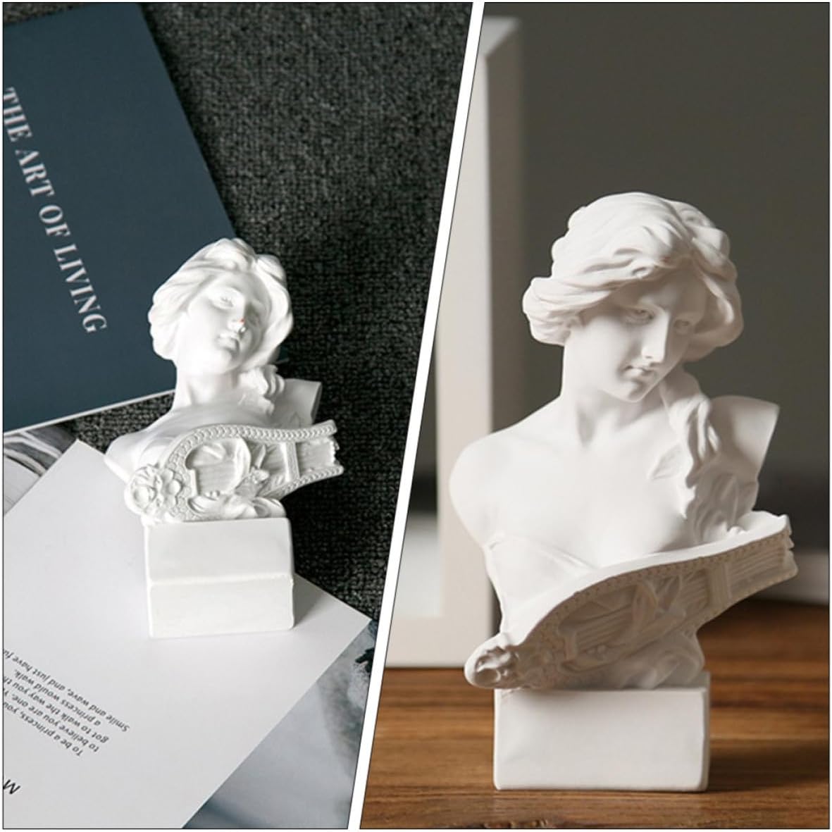 Alipis Antique Female Bust Sculpture Resin Figurine for Sketching