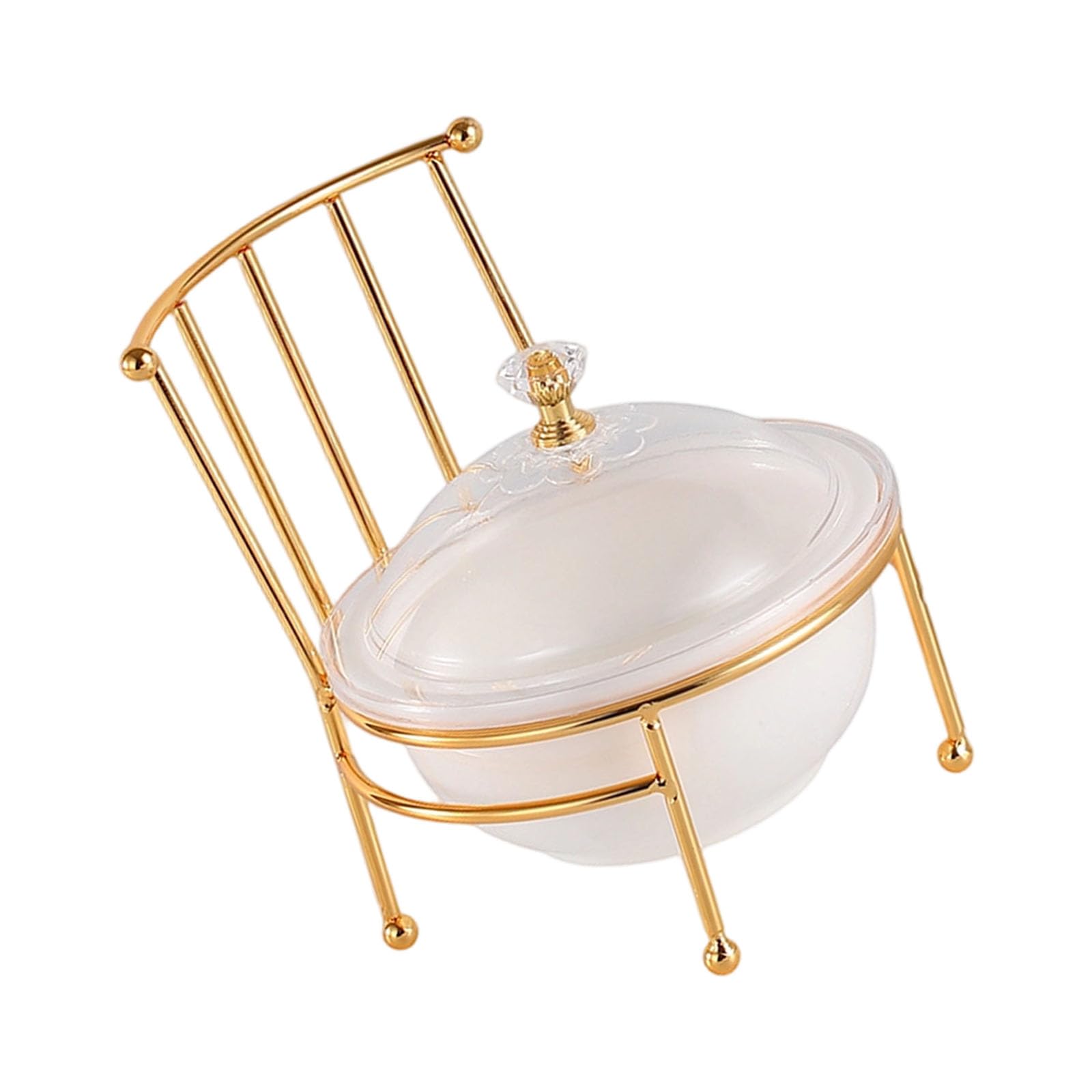 Qusinfc European Styles Luxury Candy with Sturdy Iron Frame and Clear Acrylic Design for Living Room Decors Serving Tray with Lid and Rack