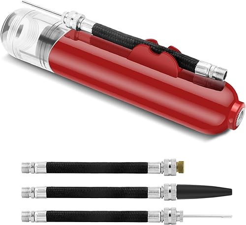 Miniatura 2 de Bomba de pelota, bomba de aire inflable de doble acción con 3 agujas y 2 boquillas para pelota de fútbol, baloncesto, voleibol, globos, bicicletas