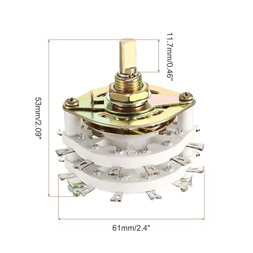 Miniatura 2 de Rebower Interruptor giratorio de banda 6P3T 6 polos 3 posiciones, seleccionable 2 cubiertas para radio, TV, unidad de control de máquina industrial