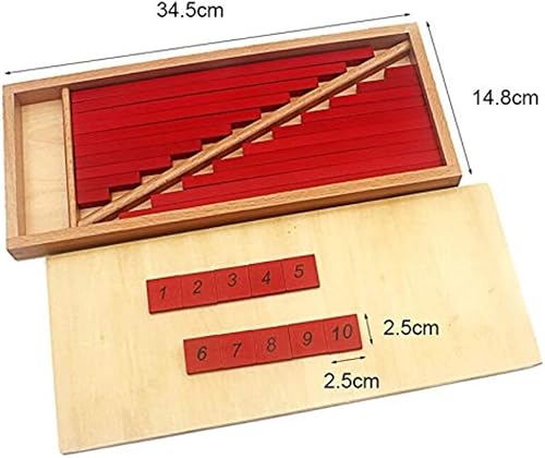 Miniatura 3 de DANNI Montessori - Juguete educativo de matemáticas para bebé, varillas de números pequeños con azulejos de 0.4 a 19.8 pulgadas, 20 unidades,