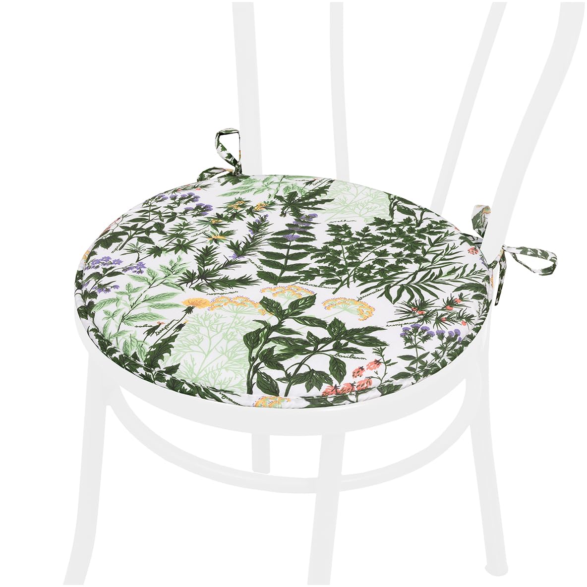 emmevi Set 4 Cuscini Sedia Rotondi Cotone Lavabili Morbidi Coprisedie Design Rustico Fiori Montagna