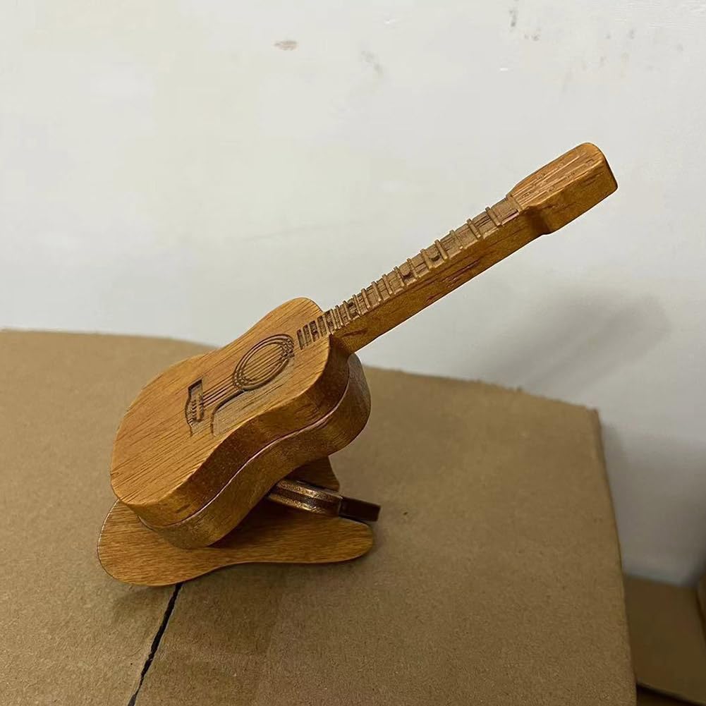 Caja de púas de Guitarra acústica de Madera Soporte para púas de Guitarra con Soporte y púas de Guitarra Caja de Almacenamiento de púas de Guitarra Estante para púas de Guitarra para