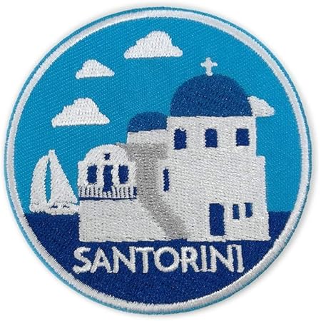 Amazon Santorini サントリーニ ギリシャ 刺繍 ワッペン 地中海 リュック 名札ワッペン ステッカー おしゃれ ワッペン アップリケ 通販
