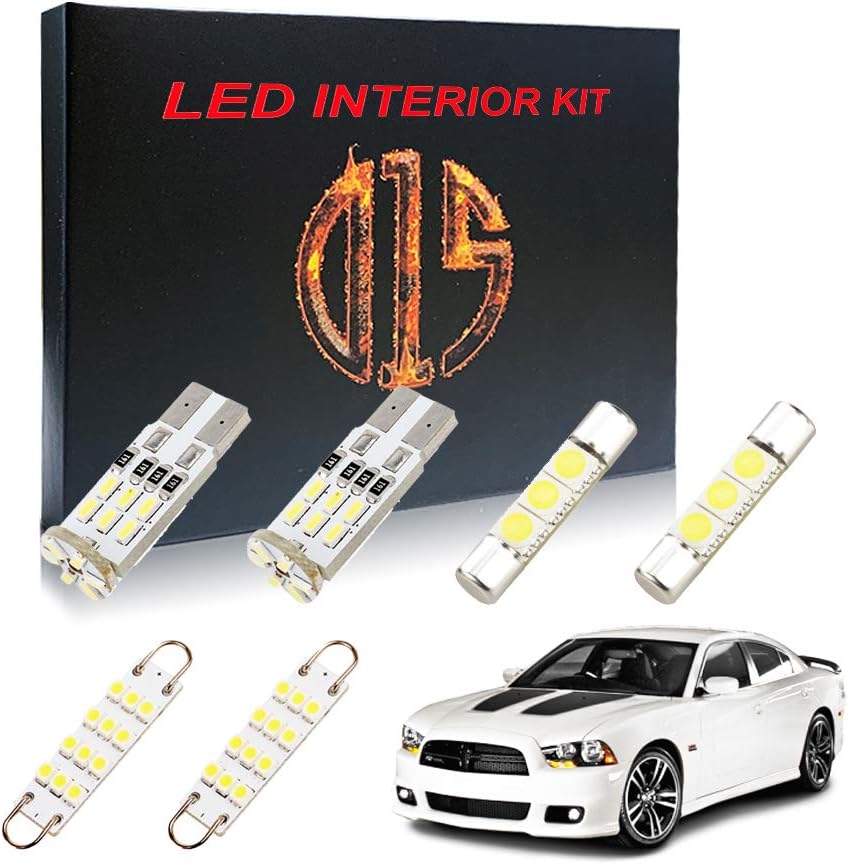 LED Interior Light Kit Accessories for Dodge Charger Chrysler 300 2011-2019 2020 2021 2022 2023 6000k White Map Dome Visor Door Trunk License Plate Bulbs (16 Pieces)