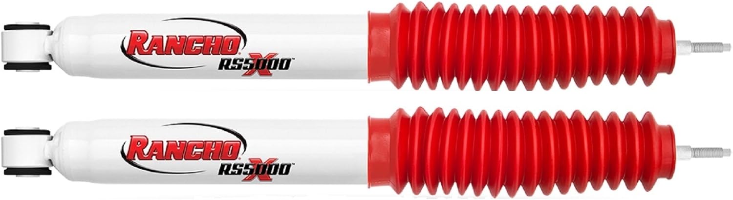 Rancho RS55042 RS55254 RS5415 RS5000X Series Set of Front & Rear Shocks fits 2011 2016 F250 Super Duty 4WD with OEM Steering Damper Mounts - Improved Handling & Performance