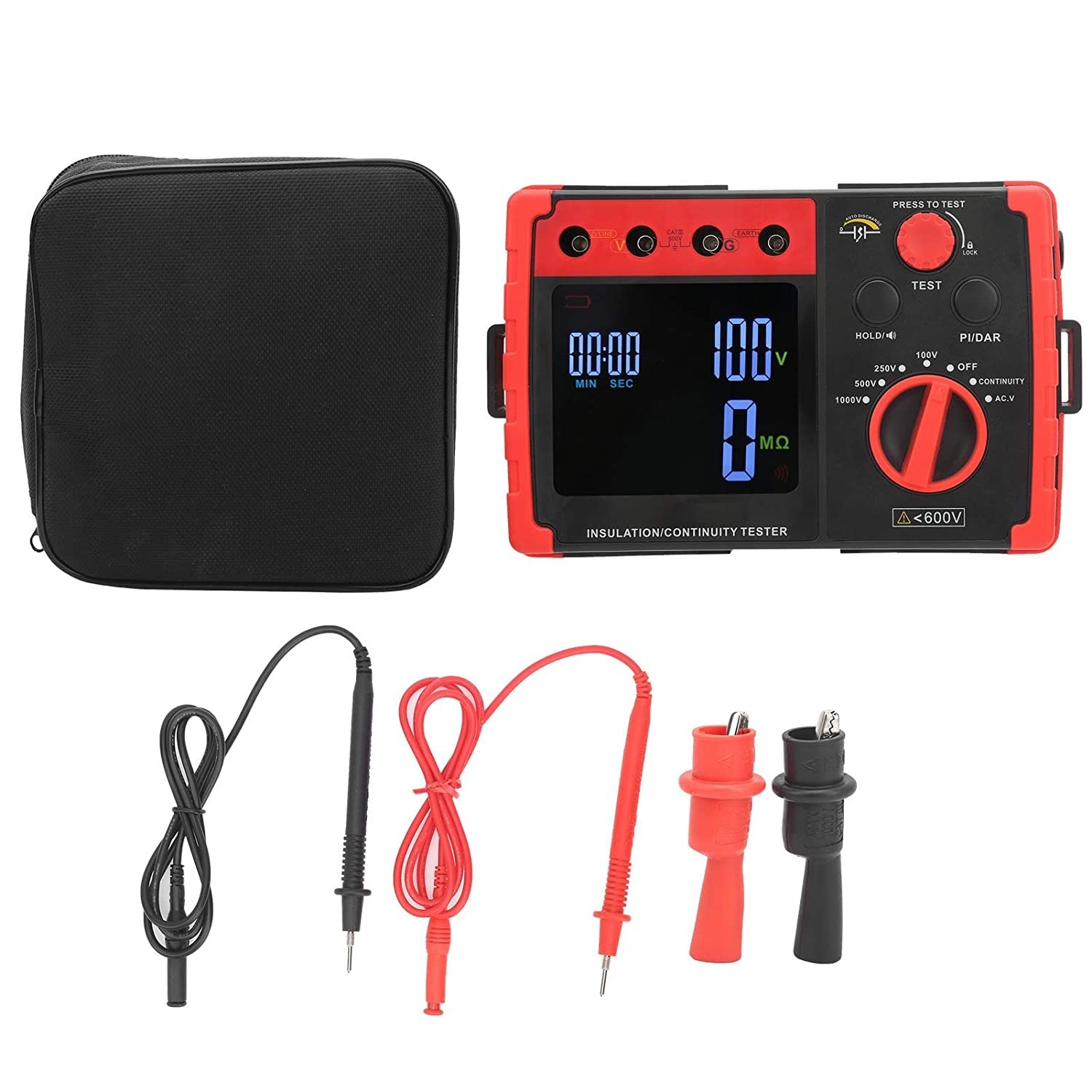 amiciSense Megohmmeter, Digital Insulation Resistance Tester with AC/DC Voltage Test and Large LCD Display (B09SGDD5YL) Amazon Price History, Amazon Price Tracker
