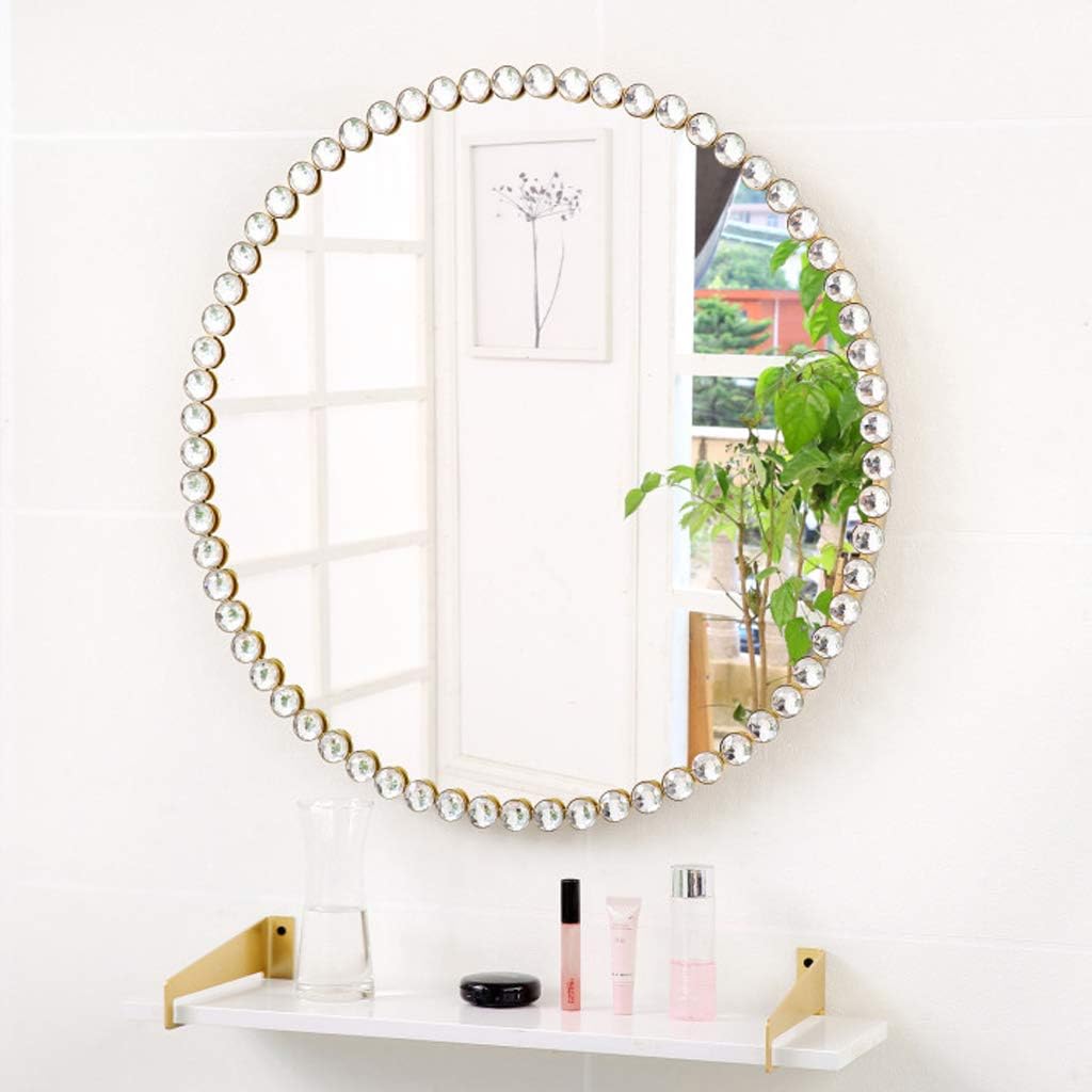 Bathroom Round Mirror Hanging Makeup Mirrors HD Glass Washrooms Accessories Cosmetic Gold Mirror for Hallway Living Room Bedroom 15.7-27.5"