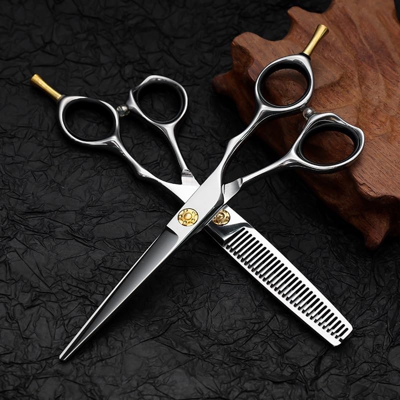 Hair Cutting Shears, 6 Inch 440c Professional Hair Scissors Salon Barber Scissors Hairdressing Cutting Thinning Shears Set(