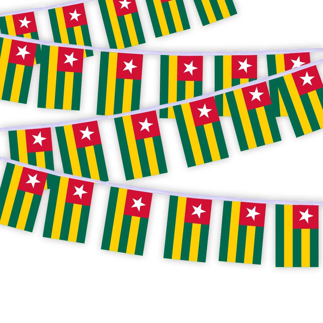 30 PCS Togolese Flag String,32 FT Togolese Decor Bunting,Decoration Banner for Outdoor Indoor Patio Yard Decor — image 1