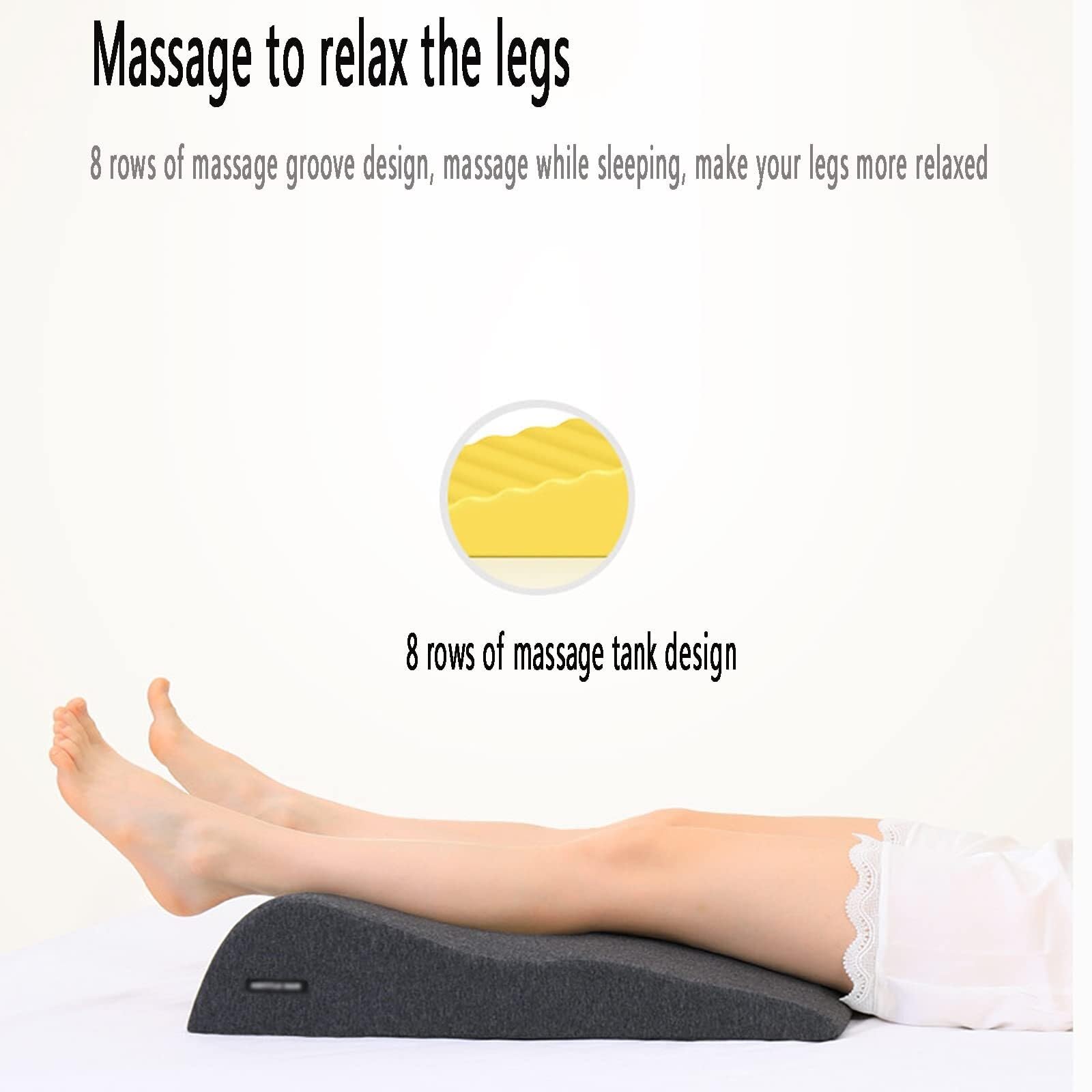 Almohada De Elevación De Piernas con Funda Extraíble Cojín Inclinable De Espuma con Memoria para Dormir,Leer,Alivio del Dolor De Cuello Y Piernas