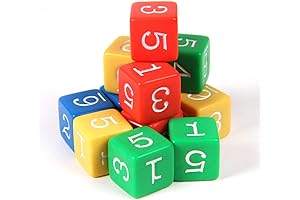 hand2mind Plastic Color Number Timer Dice Set for Education