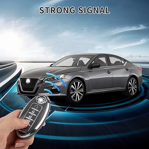Miniatura 6 de CARFIB Funda para llavero Nissan Altima Armada Maxima Sentra Murano Versa Rogue 2022 2021 2020 2019 Soporte para llaves de coche remoto llavero