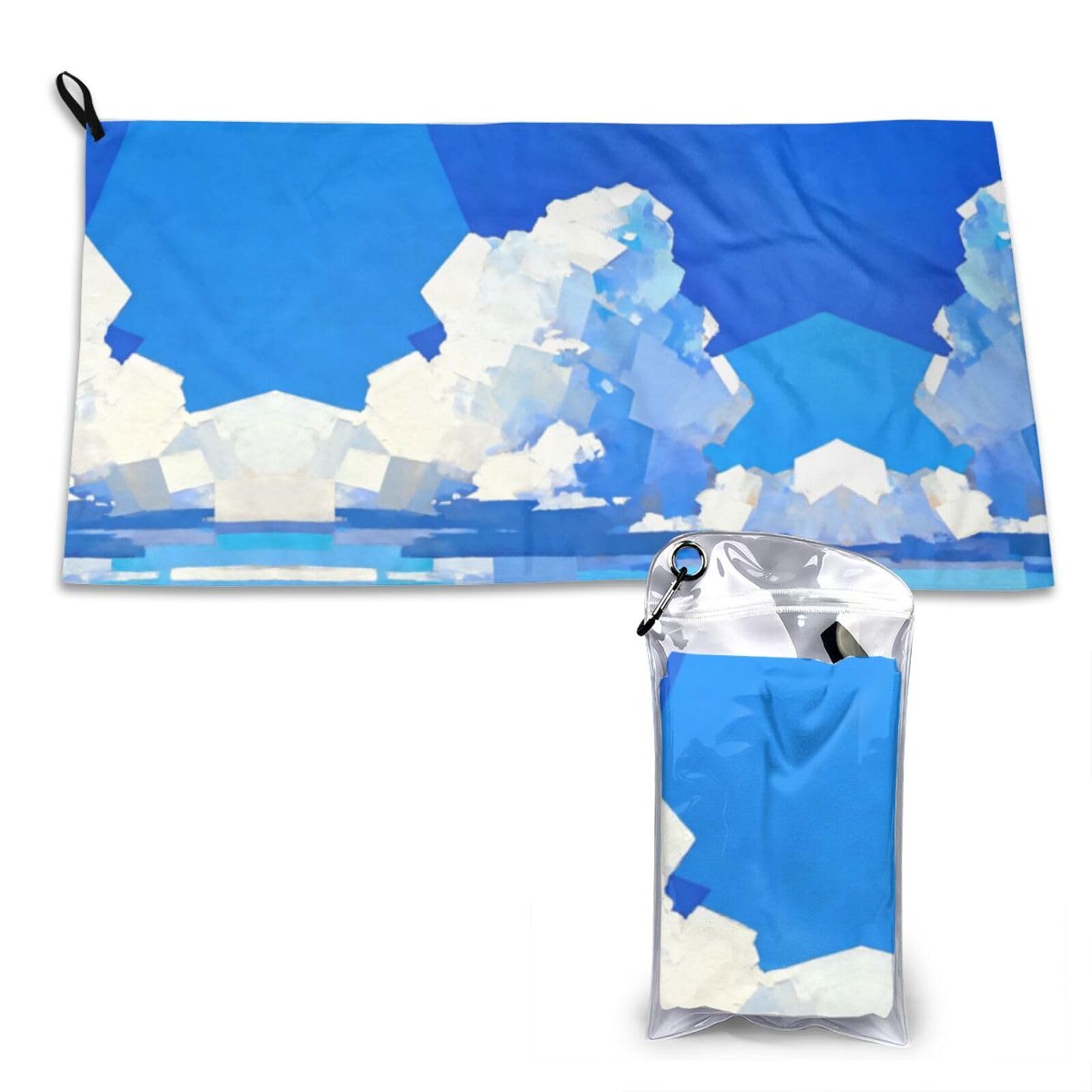 DUYKIMQW sky and clouds Print Quick Dry Towel 16x31.5in White