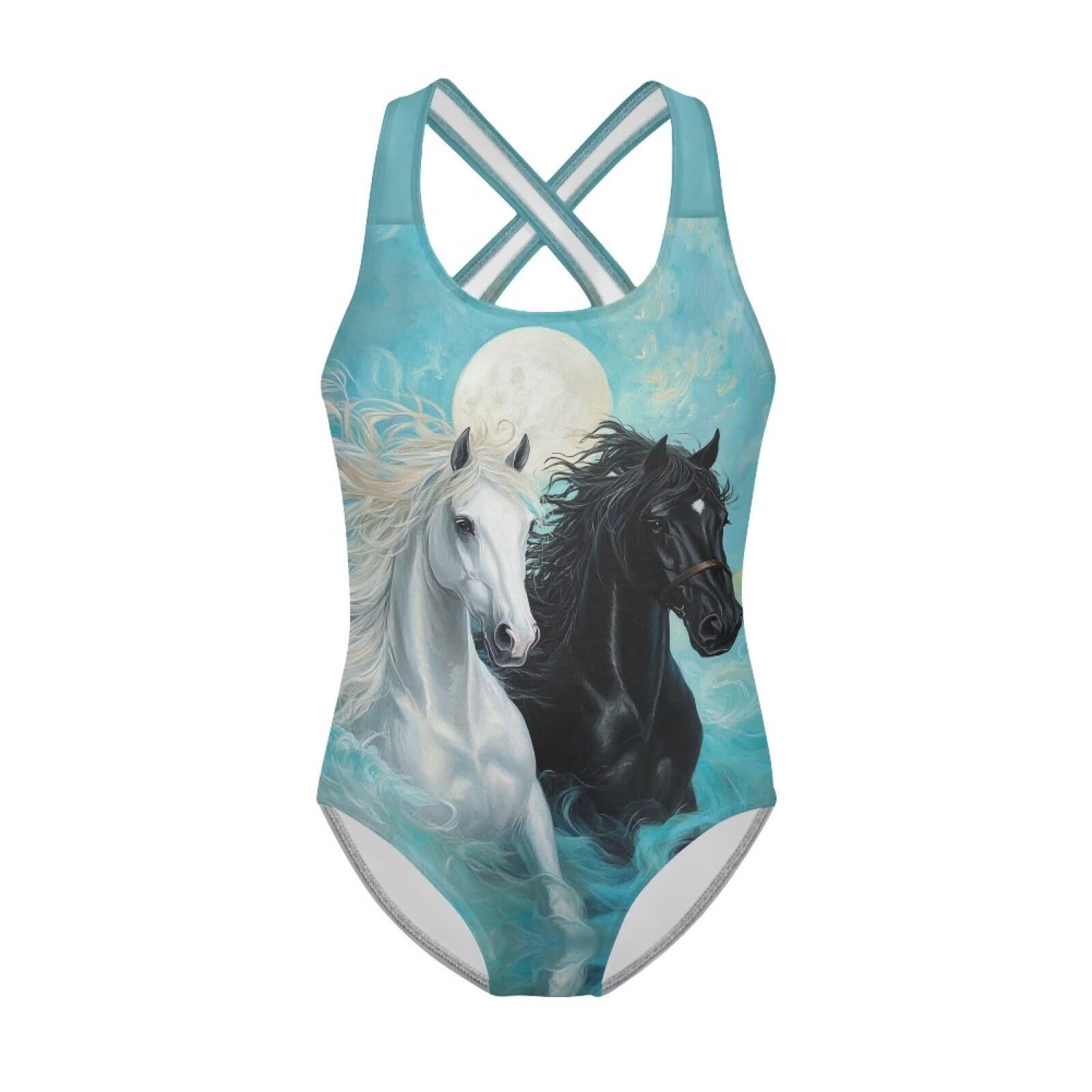 Showudesigns Traje de baño para niñas, traje de baño de una pieza entrecruzado