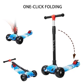Zicosy 3 Wheel Kick Scooter - Adjustable Height Kids Kick