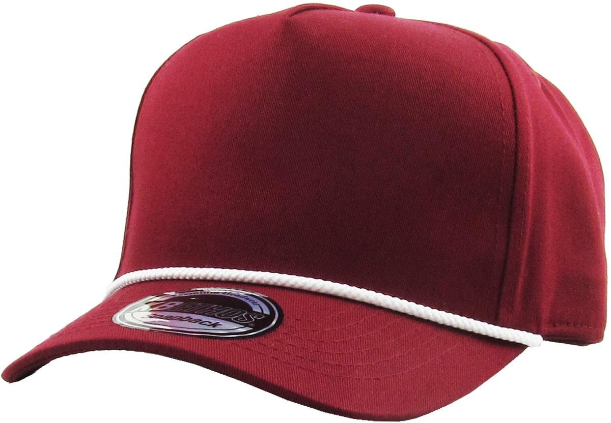 KBETHOS Pro Style 5 Panel Rope Baseball Cap with Adjustable Snapback