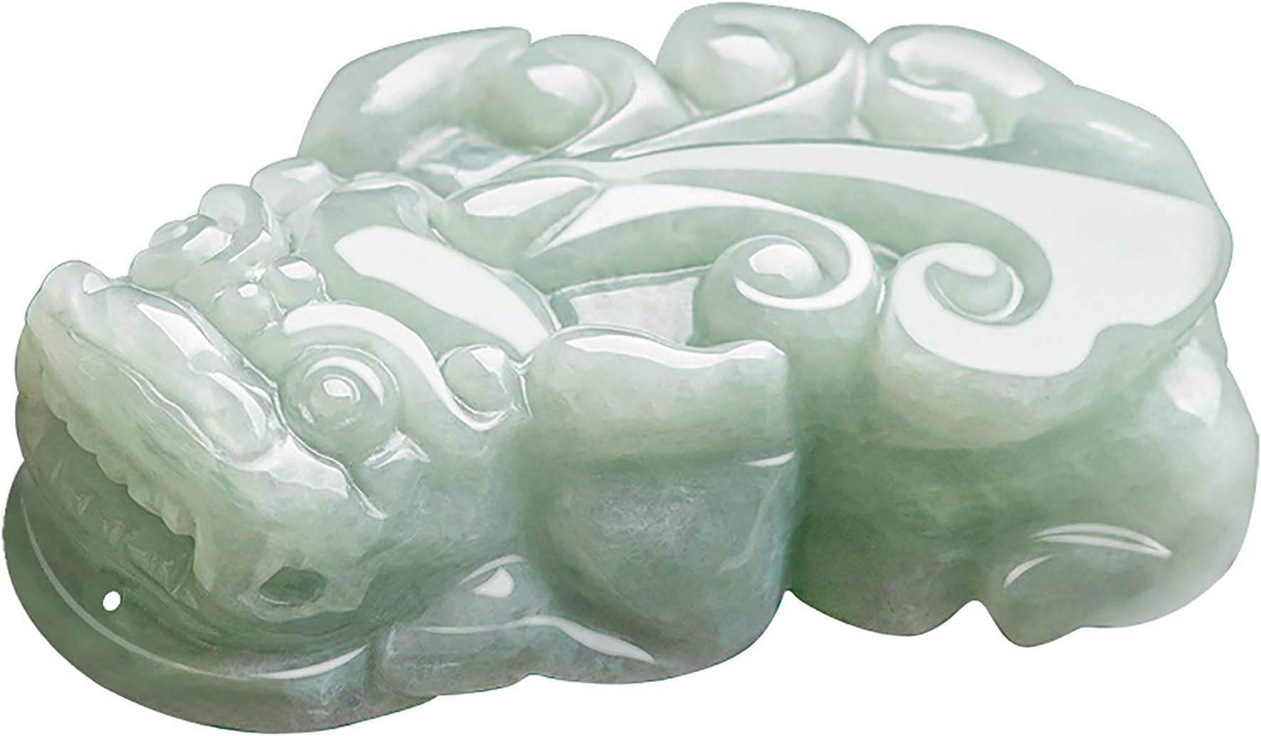 LOTONJT Pixiu Necklace Jade Feng Shui Wealth Necklace Ruyi Tail Pi Yao Charm Level A Fei Cui Jade Pendant With Cord Money Attraction Spiritual Chakra Gem Crystal Necklace Talisman Against Evil