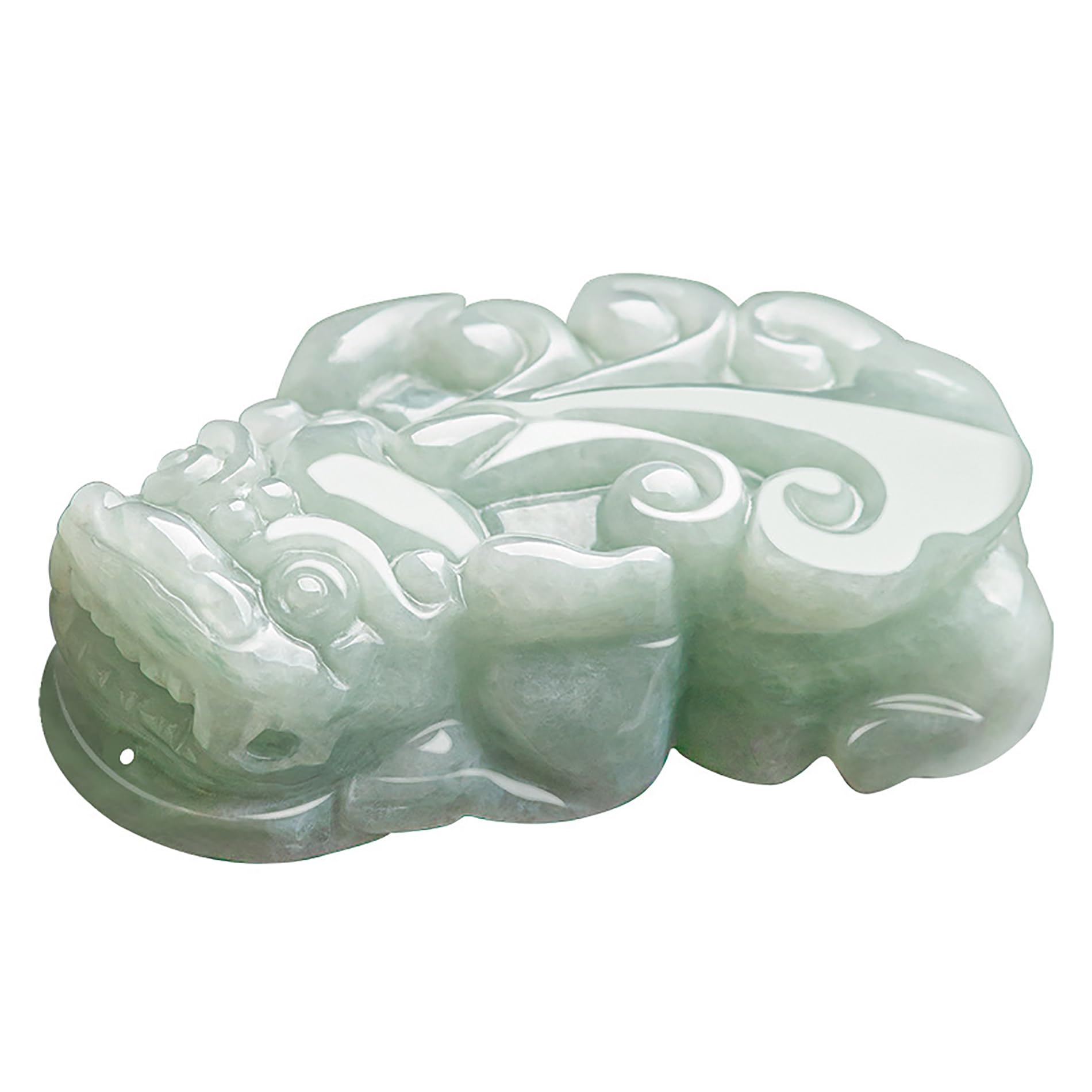 LOTONJT Pixiu Necklace Jade Feng Shui Wealth Necklace Ruyi Tail Pi Yao Charm Level A Fei Cui Jade Pendant With Cord Money Attraction Spiritual Chakra Gem Crystal Necklace Talisman Against Evil