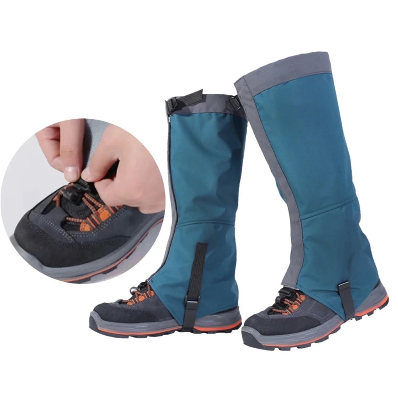 2 pares de cubiertas for zapatos, polainas impermeables for piernas, ajustables for botas nieve, calentador for, cubierta for senderismo para Protección