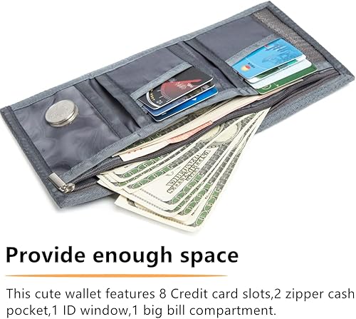 Miniatura 3 de Billetera para niños y niñas, billetera para niños pequeños, billetera de lona triple para exteriores, billeteras juveniles para niños y niños,