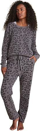 Barefoot Dreams CozyChic Ultra Lite Barefoot in The Wild Track Pants for Women, Luxury Loungewear, Gym Track Bottoms