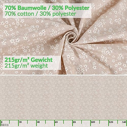 Nappe de table beige motif violons 100x140 cm lavable en coton-polyester