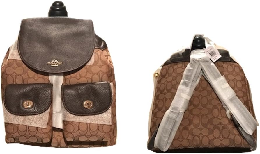 coach billie backpack signature Coach F54795 Billie Backpack In Outline Signature Leather Gold Khaki
