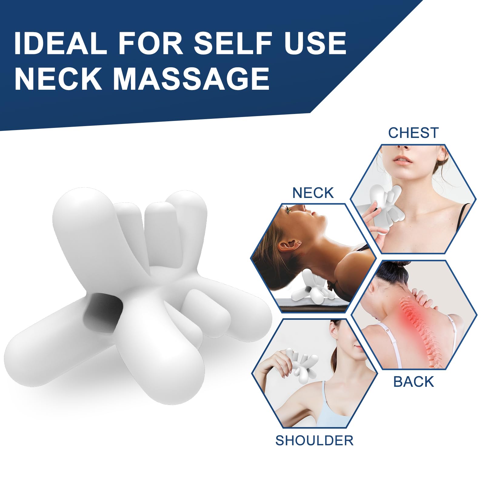 Occipital Release Tool, Nacken- und Schulter-Triggerpunkt-Massagegerät zur Linderung von Kopfschmerzen, Tiefengewebe-Druckpunkt-Gerät mit Akupressur-Design, zielt auf schwer erreichbare Muskeln ab