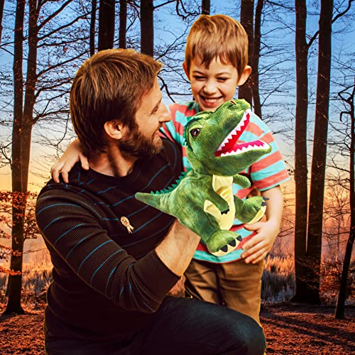 Animal Hand Puppets 11 Inch Sea Turtle Plush Dinosaur Animals Hand Puppet Toys Role-Play Toy Puppets For Kids Storytelling Imaginative Pretend Play Teaching Preschool(Green Dinosaur) #TOP5