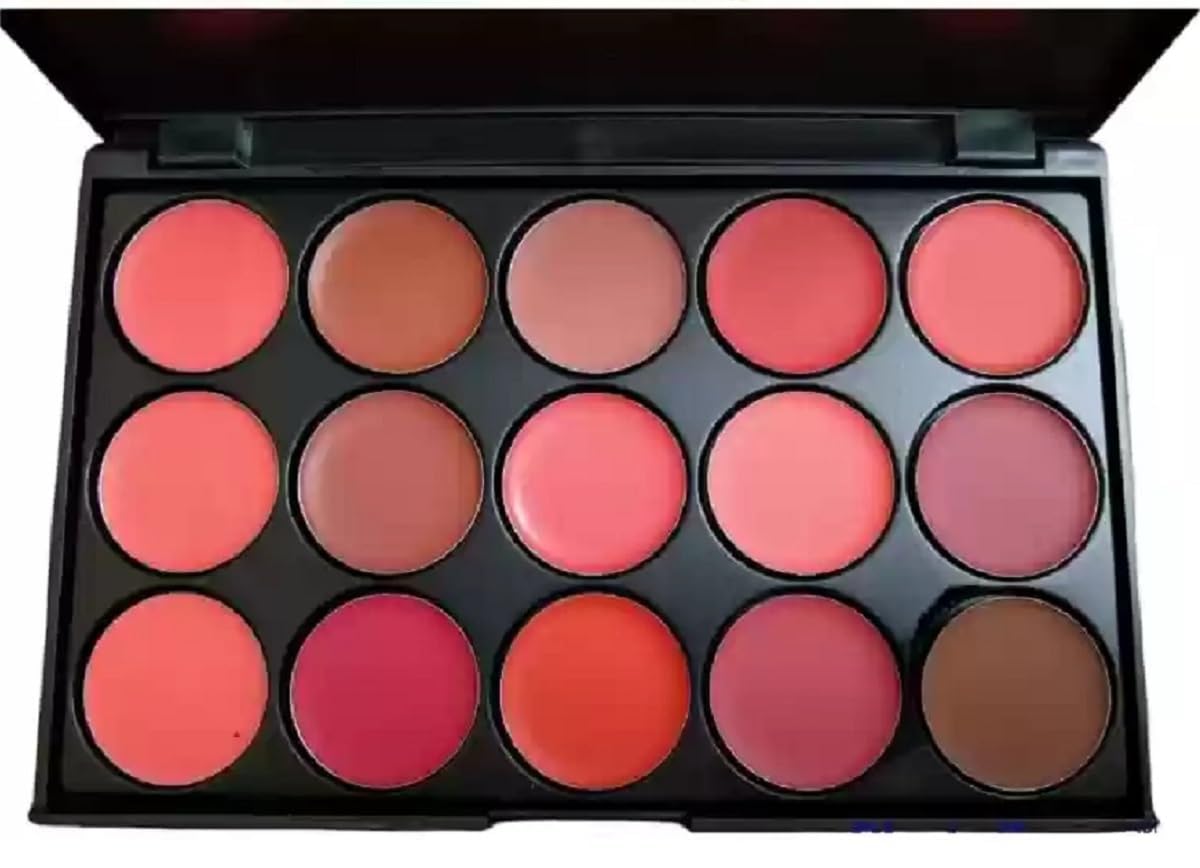 Professional 15-Colour Cream Blush Palette, Matte and Shimmer Finish, Multi-Shade Collection-image-15