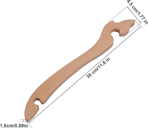 Miniatura 2 de Extractor de estante de horno de madera, práctico extractor de horno, herramienta empujadora para horno tostador, freidora de aire, evitar