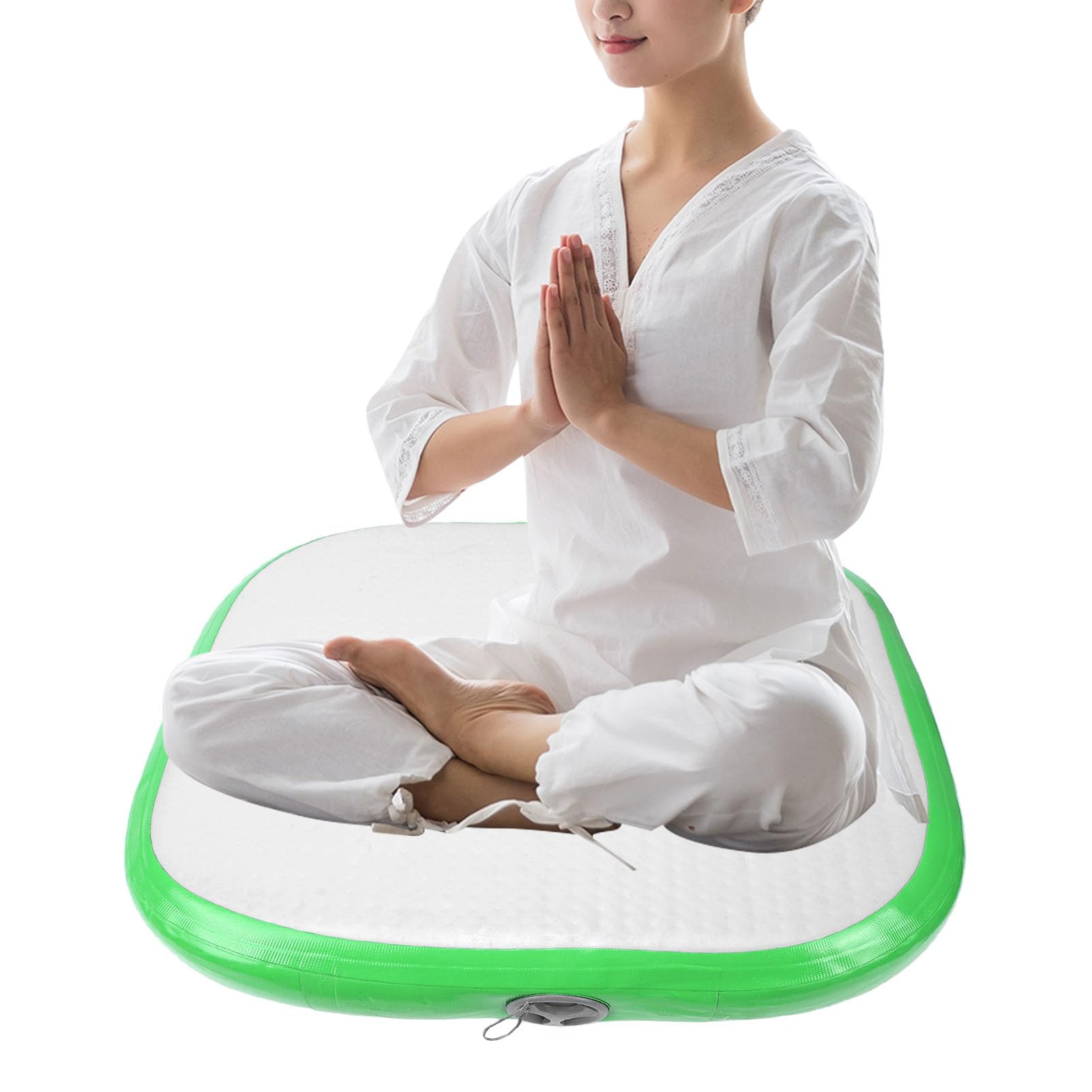 Tappetino Gonfiabile 66x66 Cm, Cuscino da Meditazione in PVC per Palestra, Spiaggia Domestica con Design Portatile a Gonfiaggio Rapido