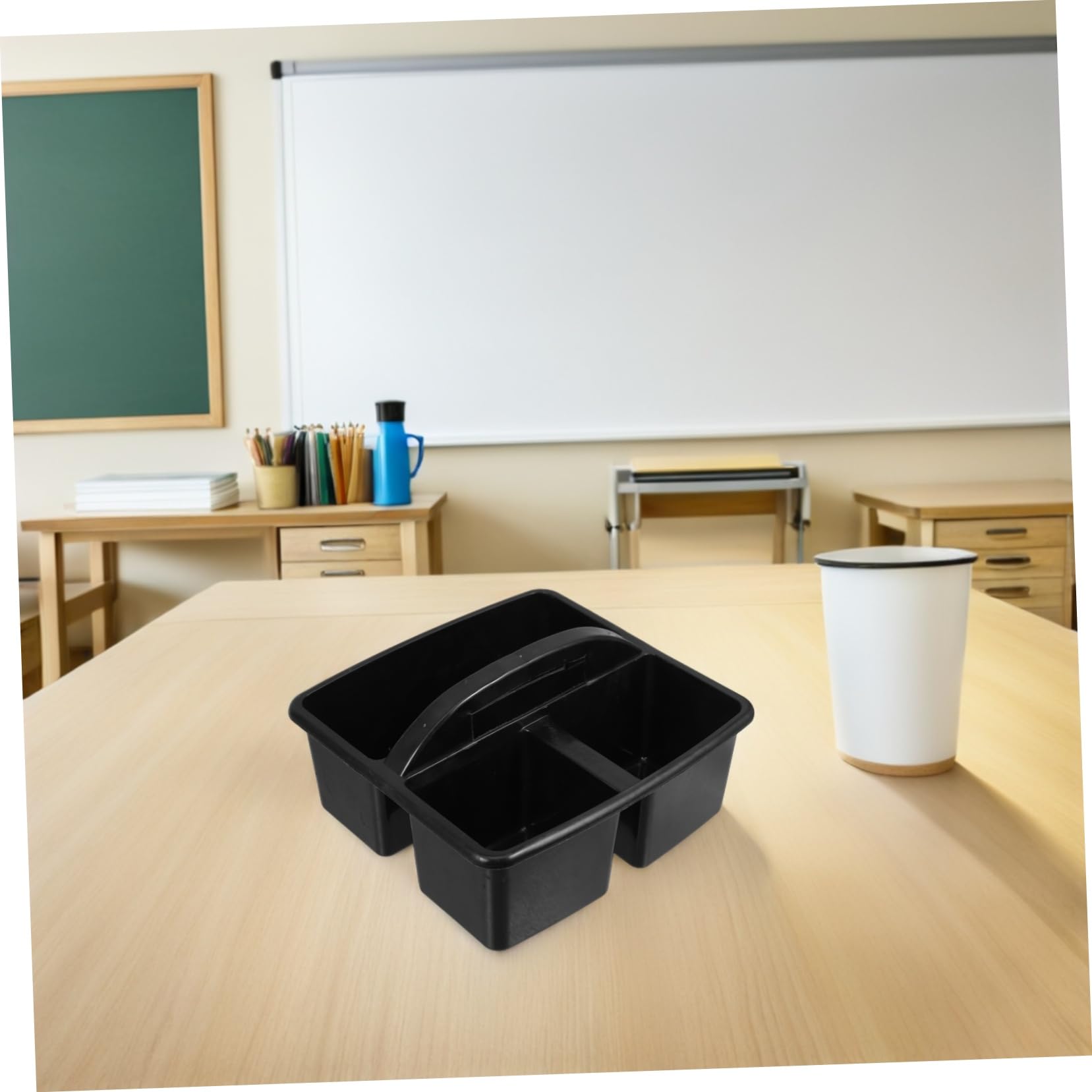 2pezzi Portaoggetti Per Aula Manico in Plastica Per Cancelleria Organizzazione Per Artigianato Scuola e Ufficio